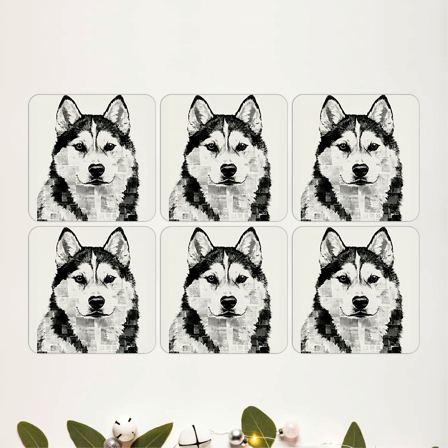 Siberian Husky Coasters Pack of 6