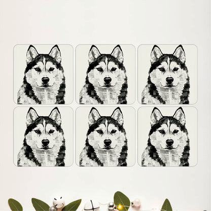 Siberian Husky Coasters Pack of 6