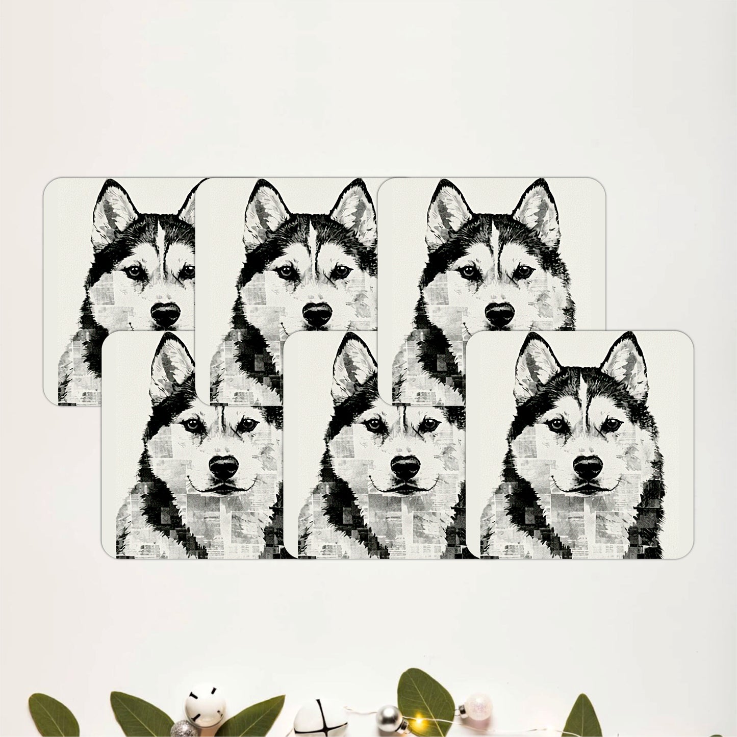 Siberian Husky Coasters Pack of 6