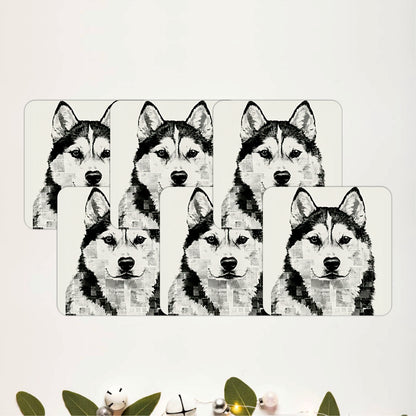 Siberian Husky Coasters Pack of 6