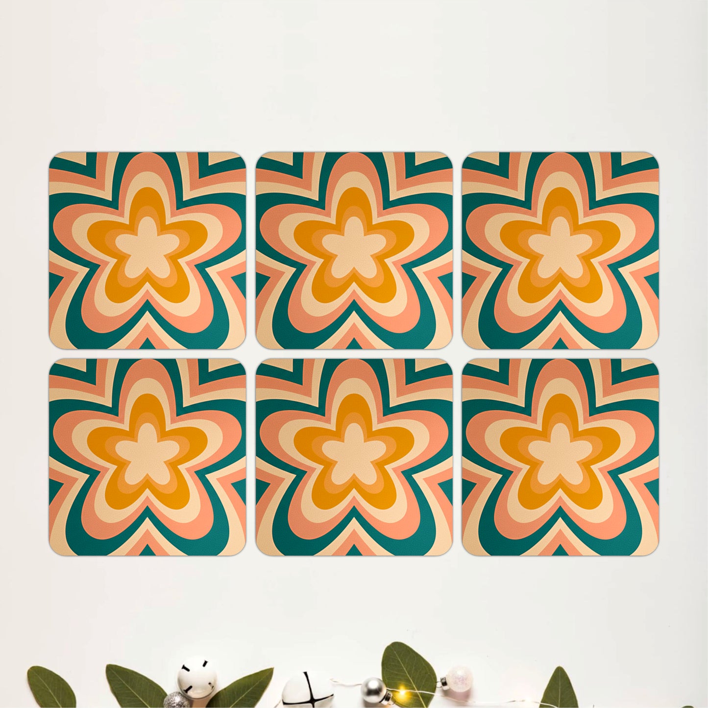 Retro Garden Coasters Pack of 6