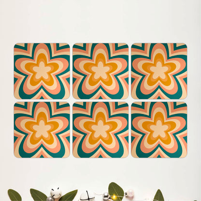 Retro Garden Coasters Pack of 6