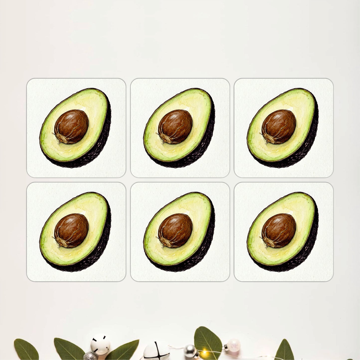 Avocado Bliss Coasters Pack of 6