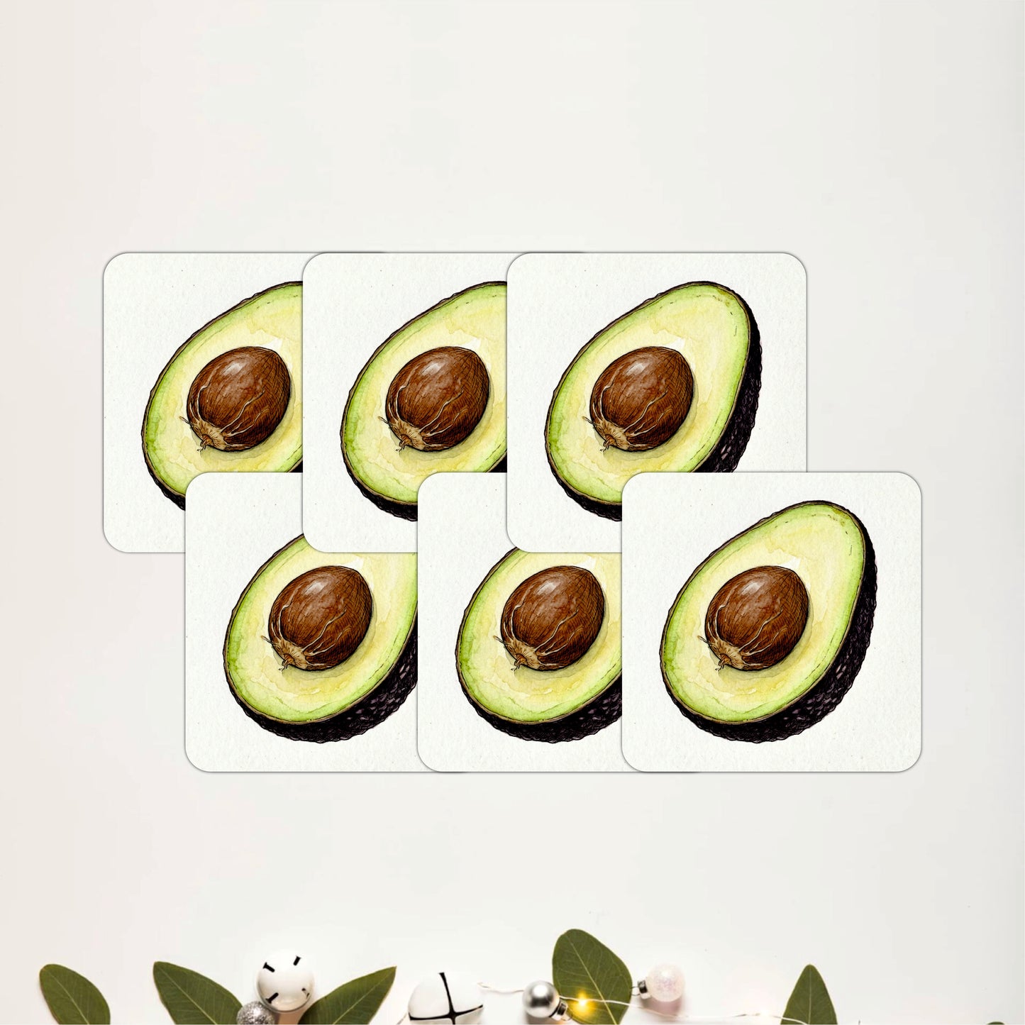 Avocado Bliss Coasters Pack of 6