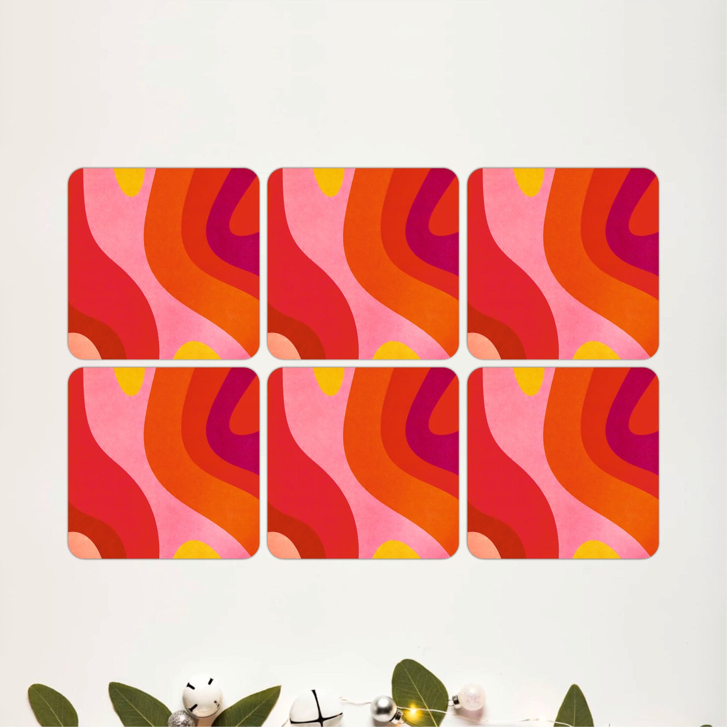 Groovy Sunset Coasters Pack of 6