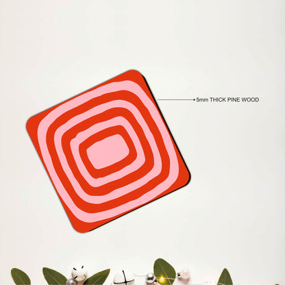 Coral Retro Coasters Pack of 6