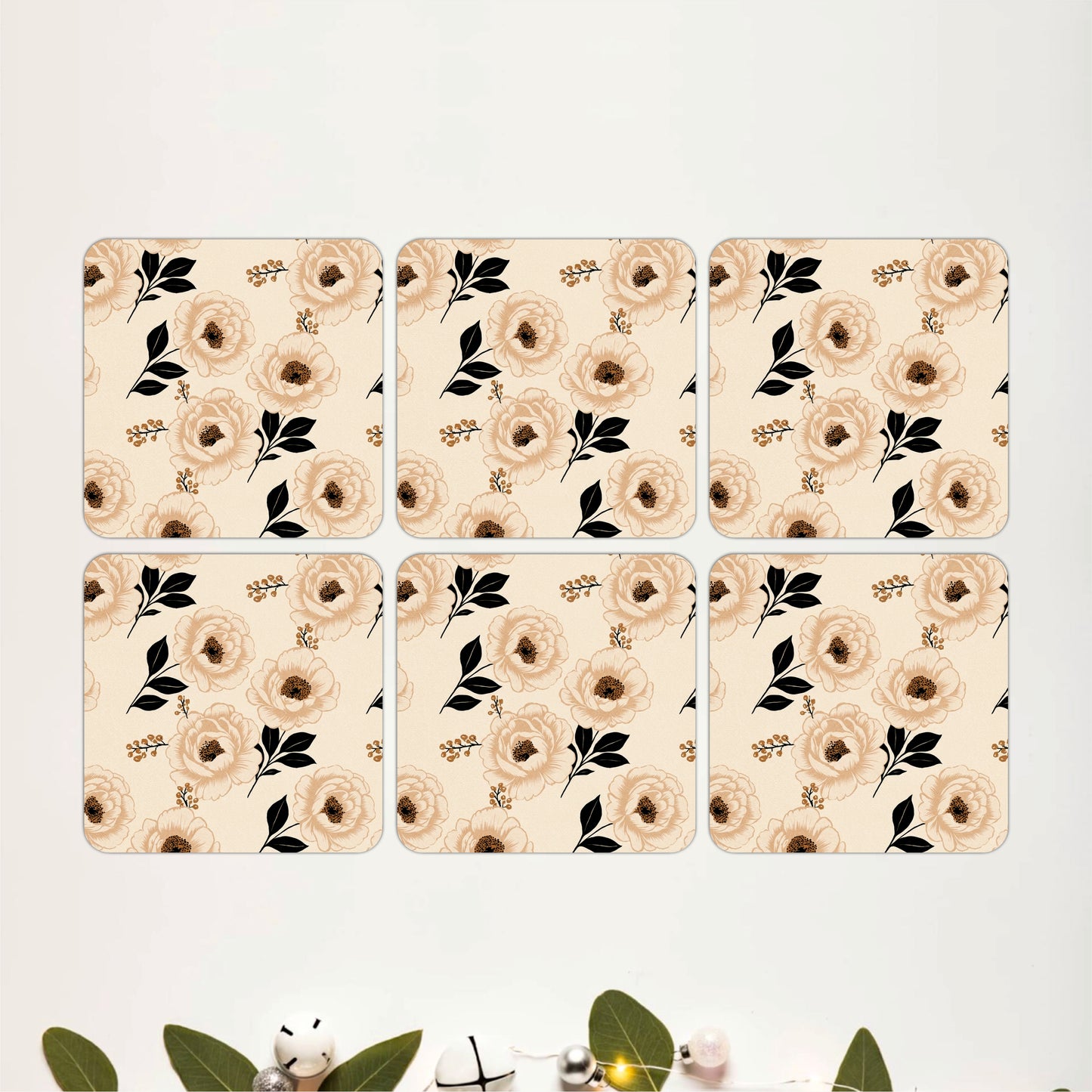 Ivory Blossom Coasters Pack of 6
