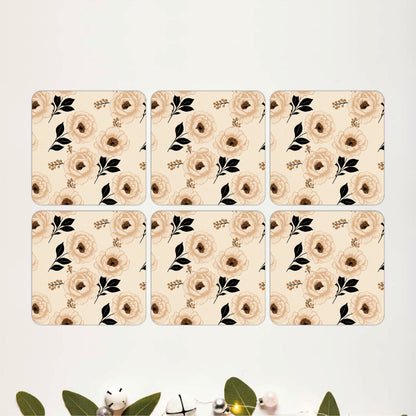 Ivory Blossom Coasters Pack of 6