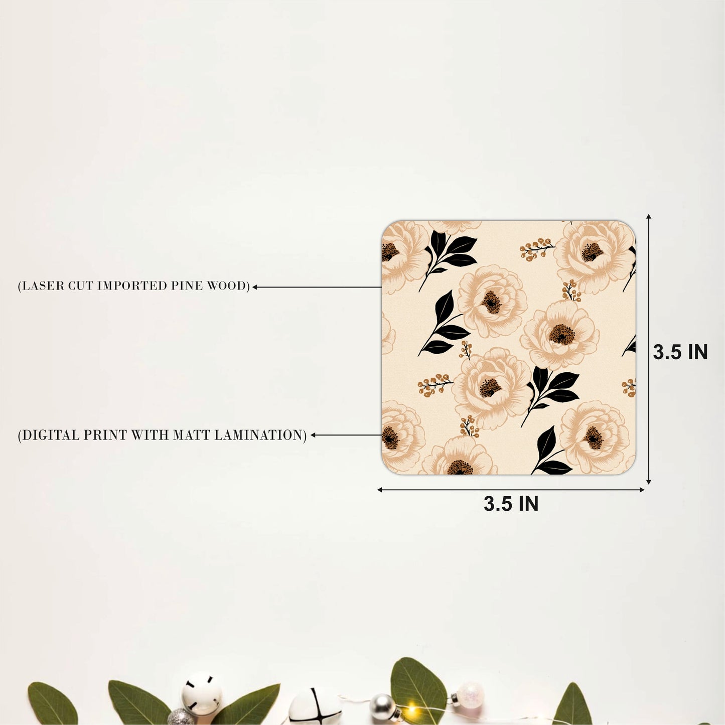 Ivory Blossom Coasters Pack of 6