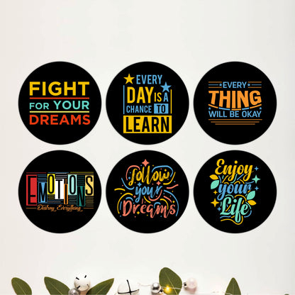Positive Mindset Wooden Coasters Set of 6