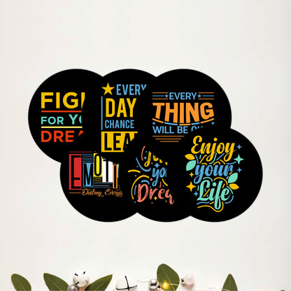 Positive Mindset Wooden Coasters Set of 6
