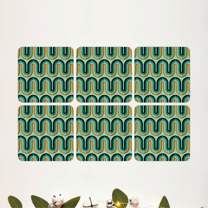 Teal Retro Coasters Pack of 6