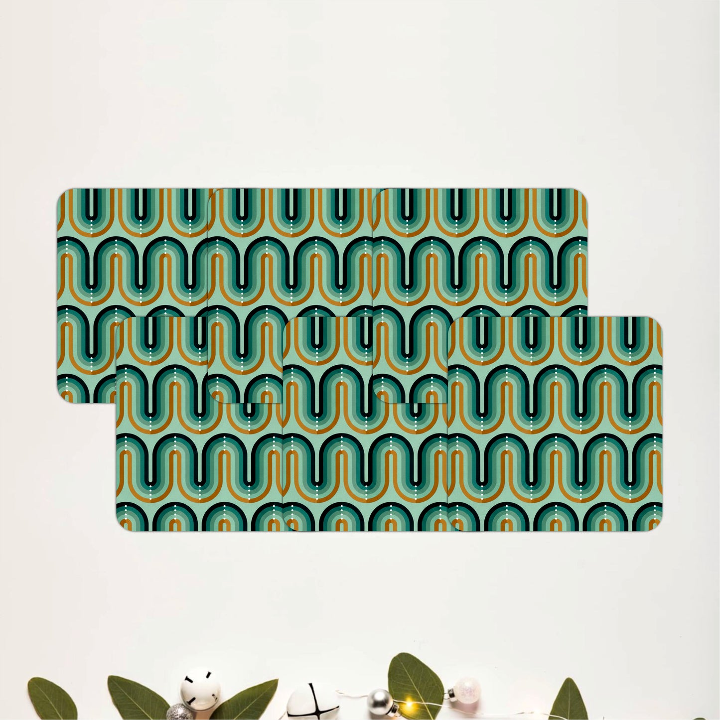 Teal Retro Coasters Pack of 6