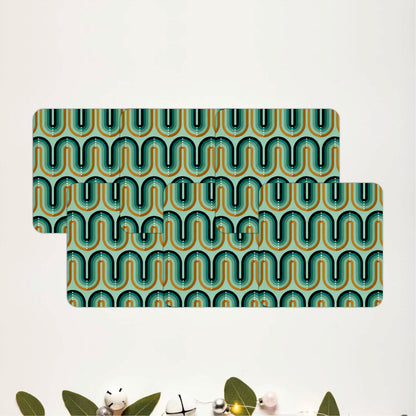 Teal Retro Coasters Pack of 6