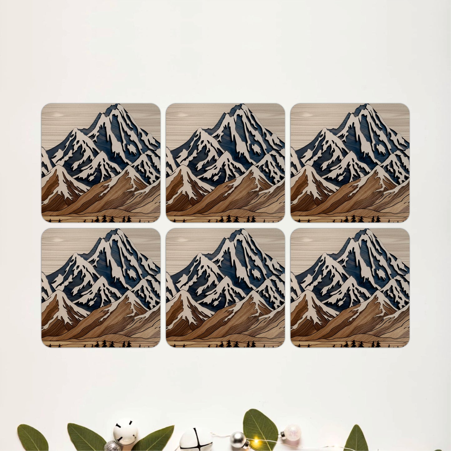 Mountain Peaks Coasters Pack of 6