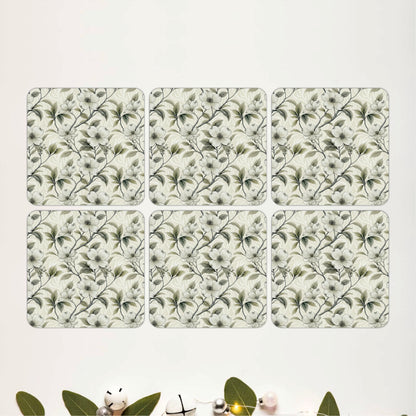 Ivory Floral Coasters Pack of 6