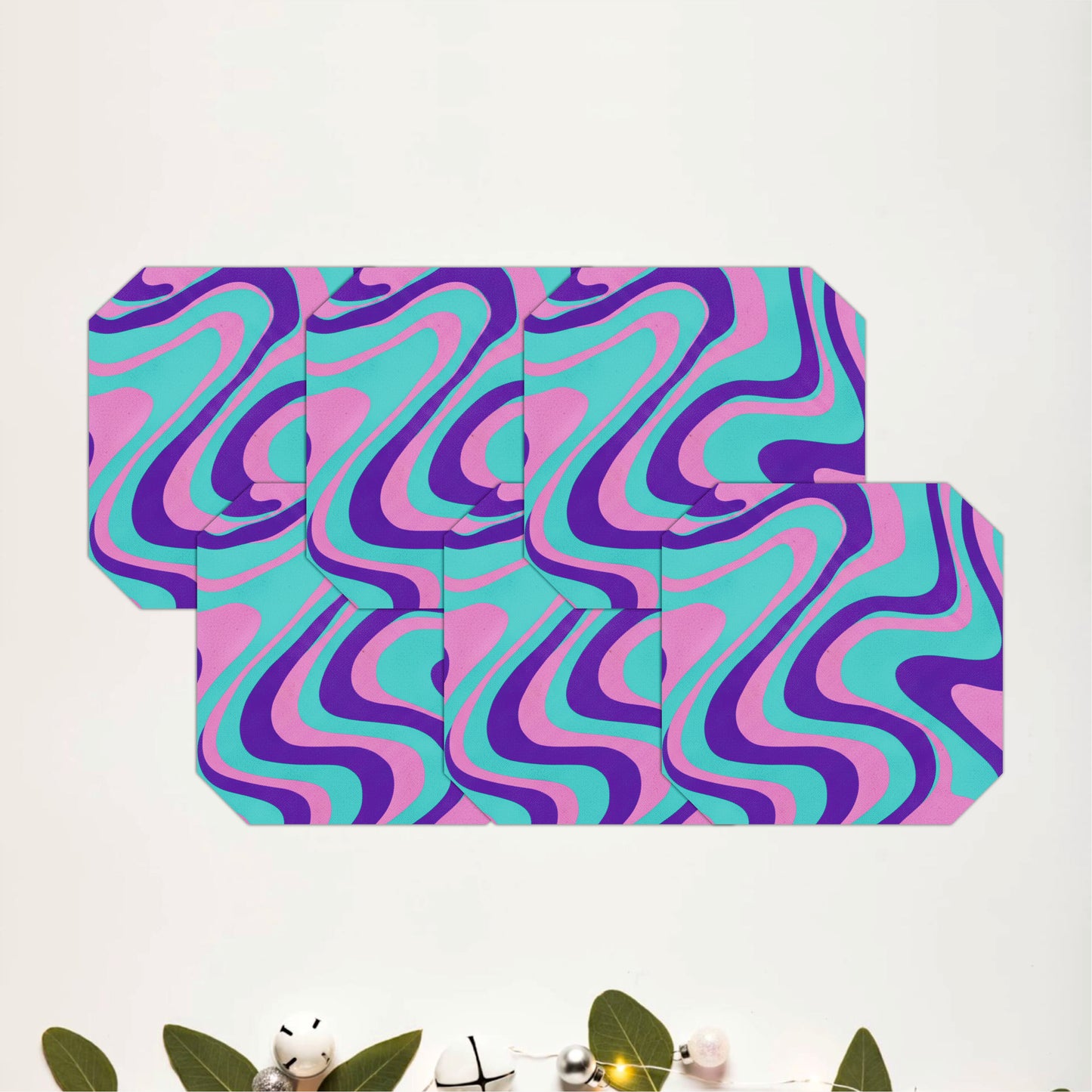 Purple Waves Coasters Pack of 6