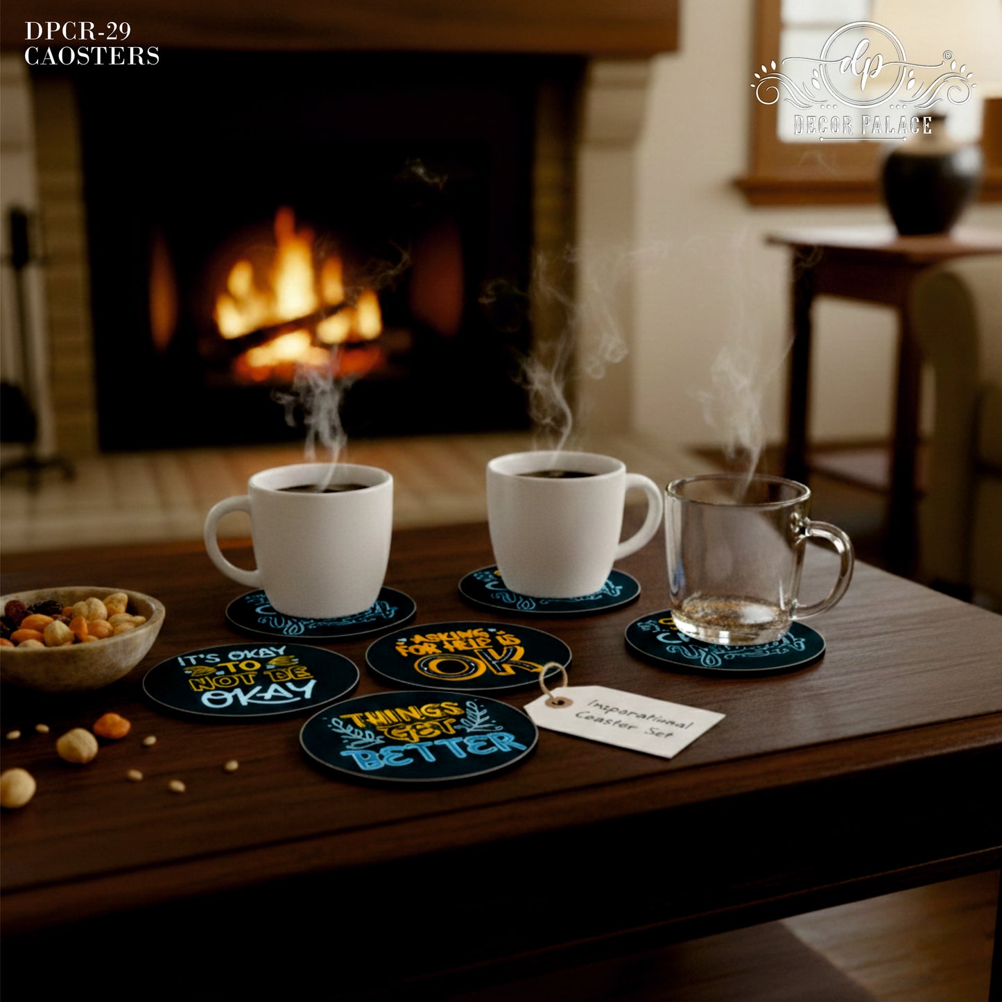 Self Love & Wellness Wooden Coasters Set of 4