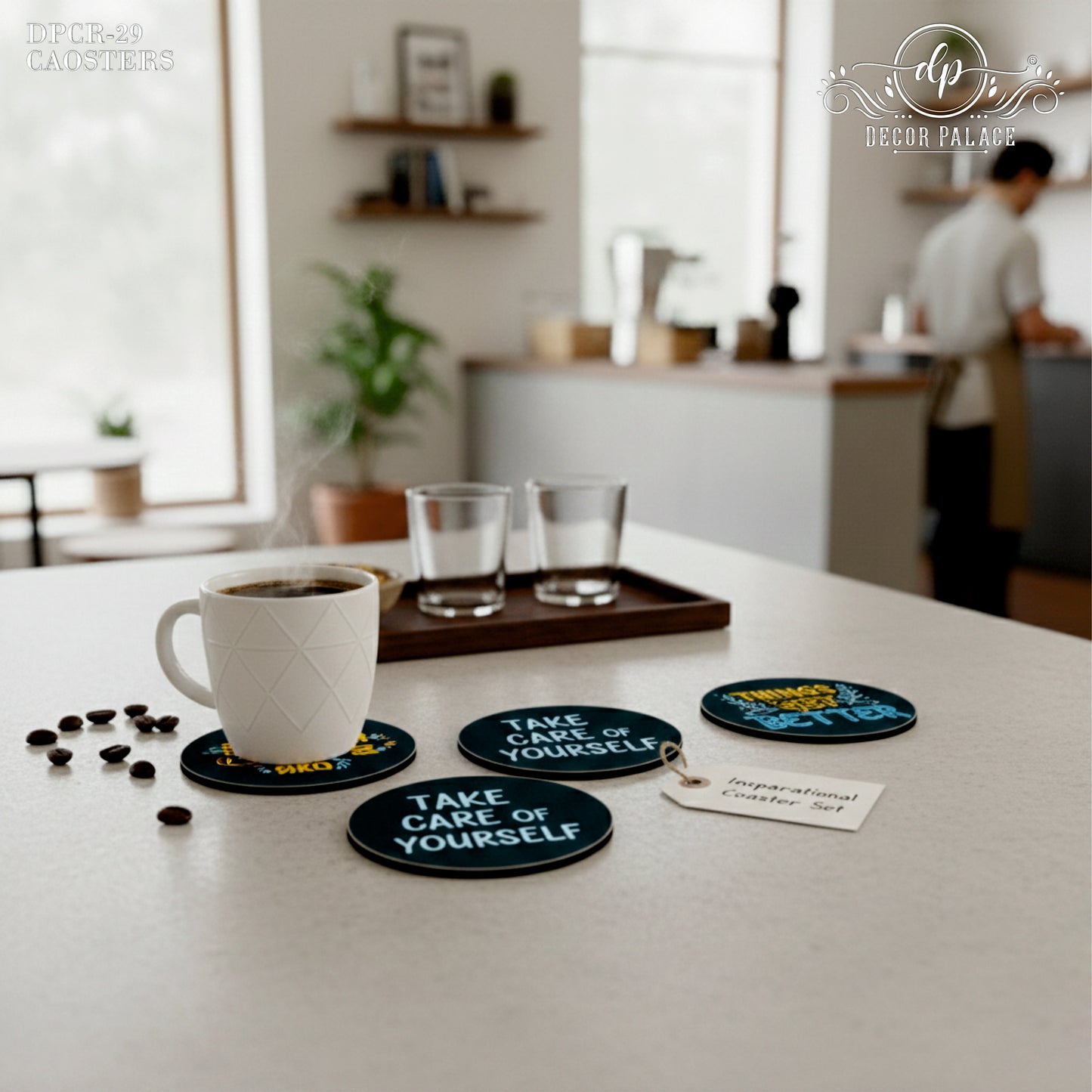 Self Love & Wellness Wooden Coasters Set of 4