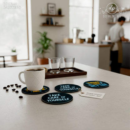 Self Love & Wellness Wooden Coasters Set of 4