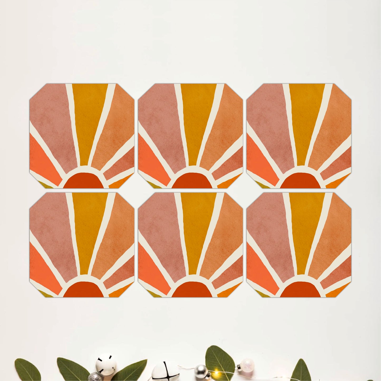 Sunrise Rays Coasters Pack of 6