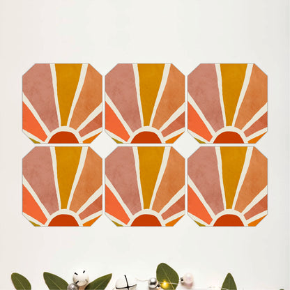 Sunrise Rays Coasters Pack of 6