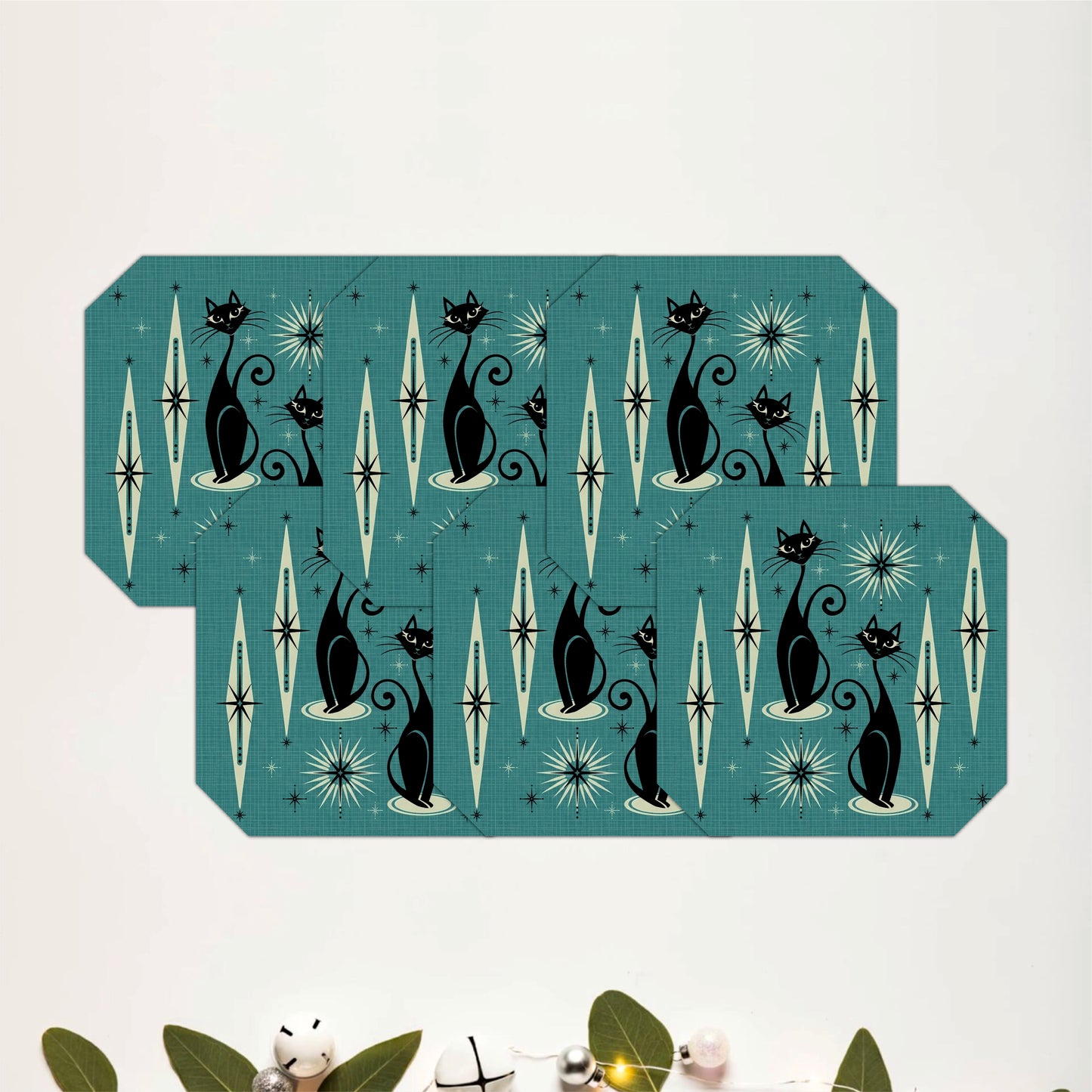Retro Black Cats Coasters Pack of 6