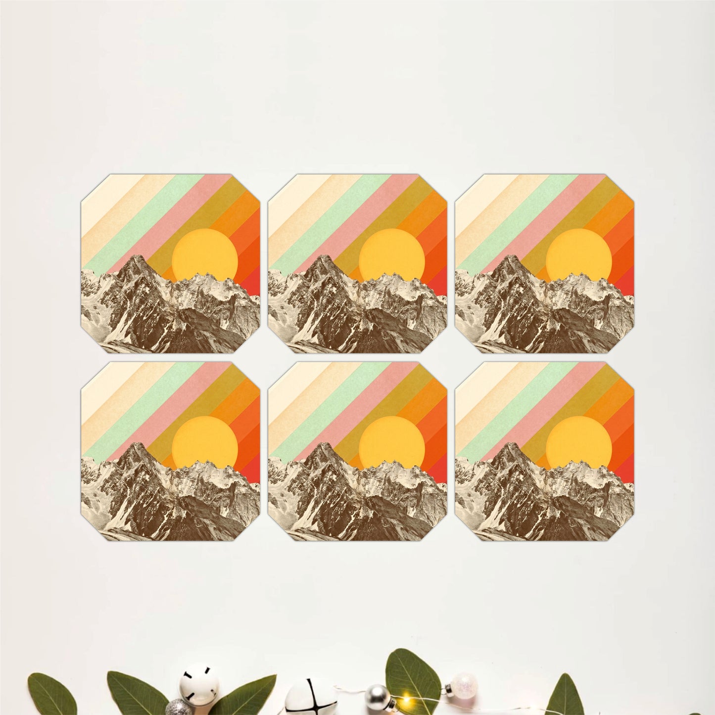 Retro Summit Sunset Coasters Set Of 6