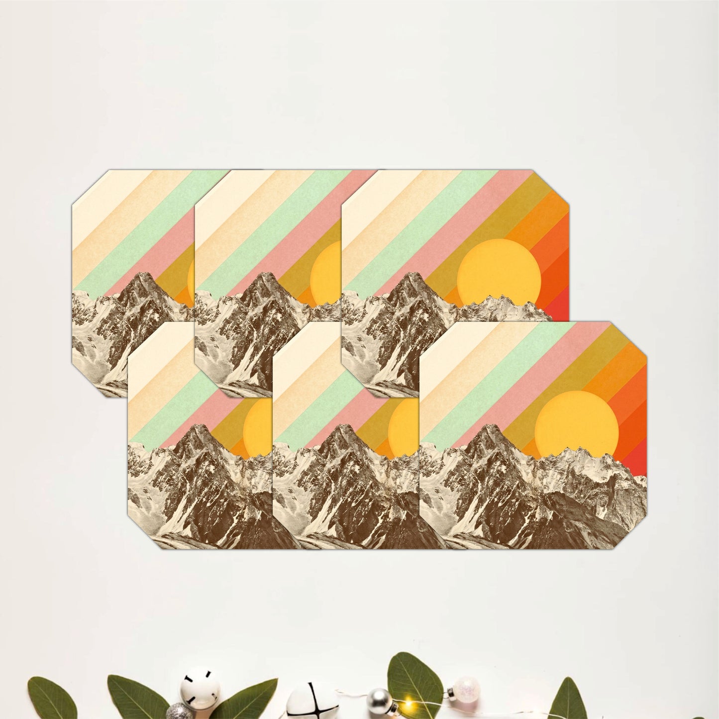 Retro Summit Sunset Coasters Set Of 6