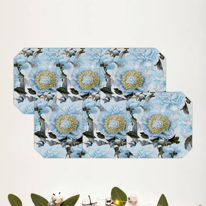 Blue Peony Bloom Coasters Set Of 6