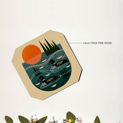 Sunset Loon Lake Coaster Set Of 6