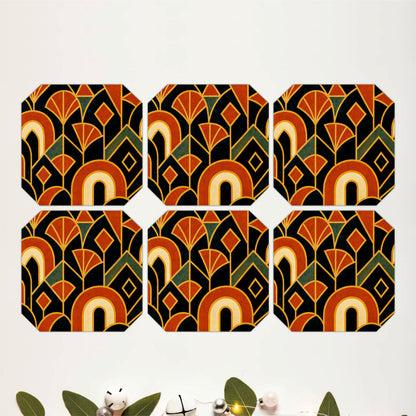 Rustic Deco Pattern Coaster Set of 6