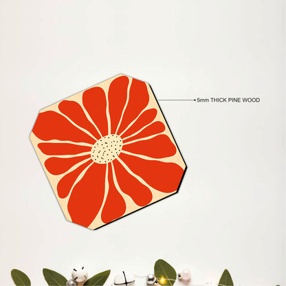 Retro Floral Bloom Wooden Coasters Set of 6