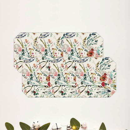 Vintage Wildflower Botanical Wooden Coasters Set of 6