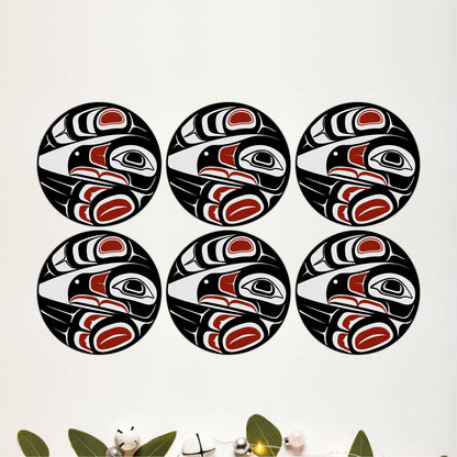 Northwest Coast Eagle Wooden Coasters Set of 6
