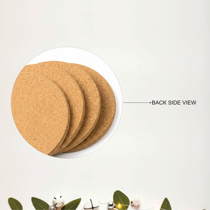 Minimal Botanical Leaf Wooden Coasters Set of 6