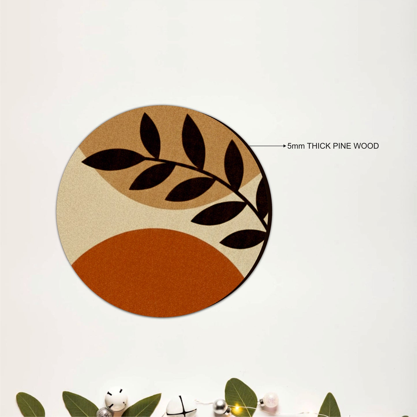 Minimal Botanical Leaf Wooden Coasters Set of 6