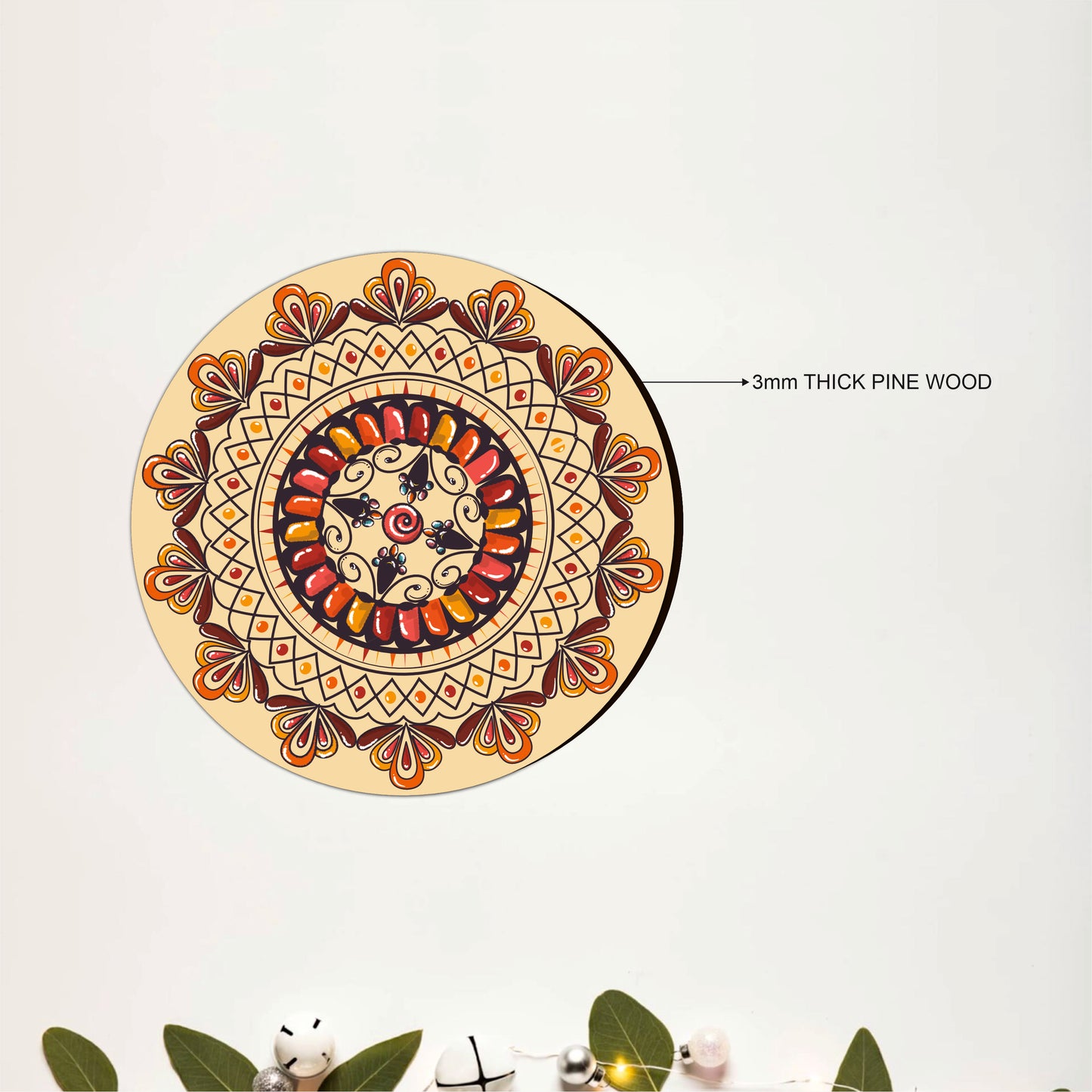 Sacred Geometry Round Wooden Coasters Set of 4