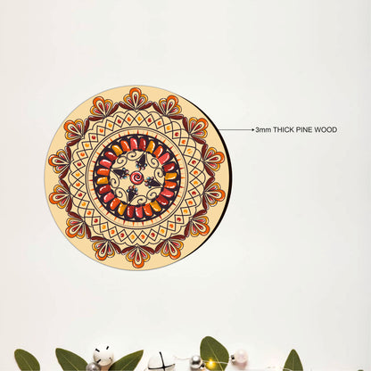 Sacred Geometry Round Wooden Coasters Set of 4