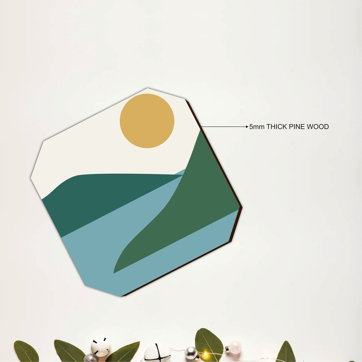 Minimal Mountain Lake Wooden Coasters Set of 6
