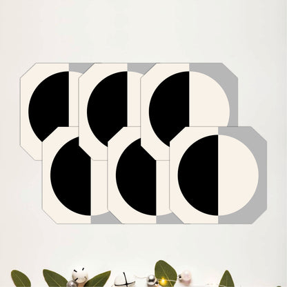 Minimal Geometric Eclipse Wooden Coasters Set of 6