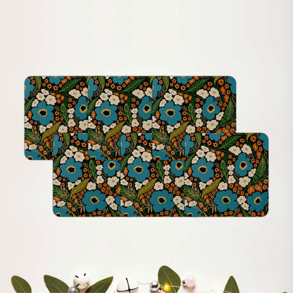Vintage Botanical Floral Wooden Coasters Set of 6