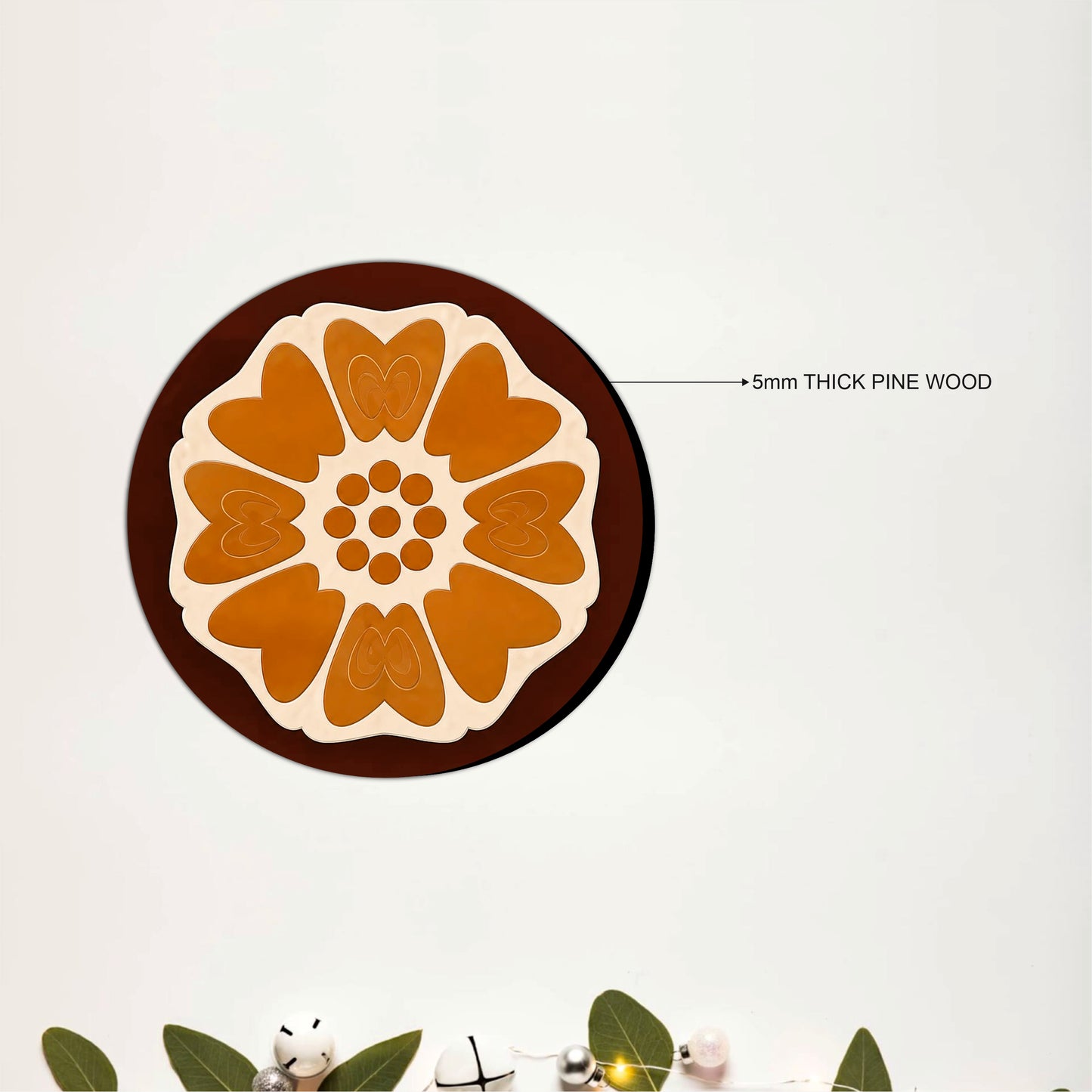 Retro Floral Round Wooden Coasters Set of 4