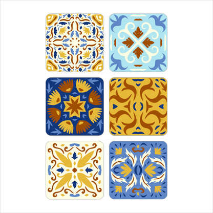 Rustic Mediterranean Wooden Coasters Set of 6
