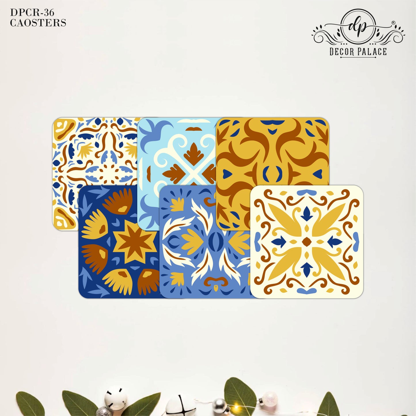 Rustic Mediterranean Wooden Coasters Set of 6