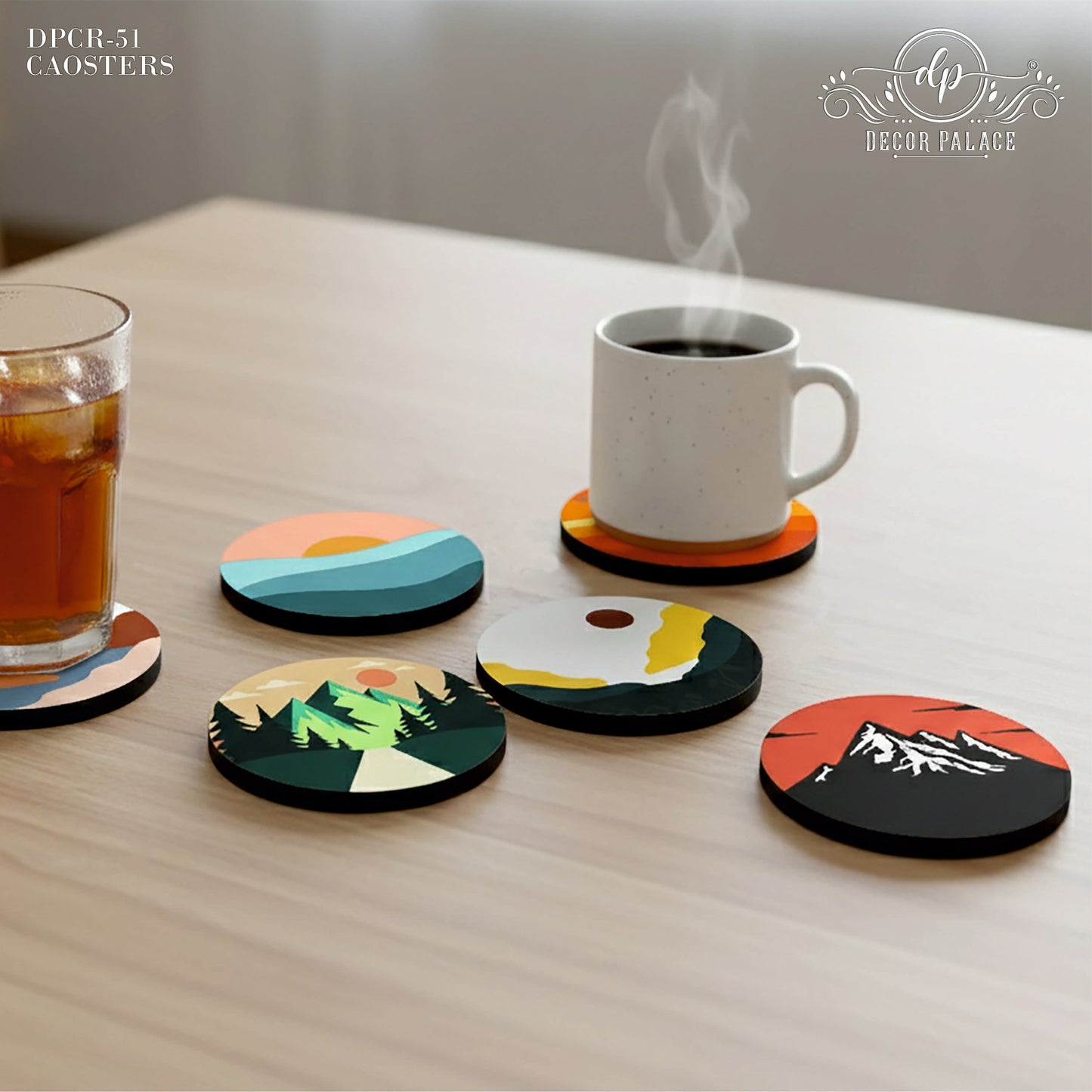 Landscape Wooden Coasters Set of 6