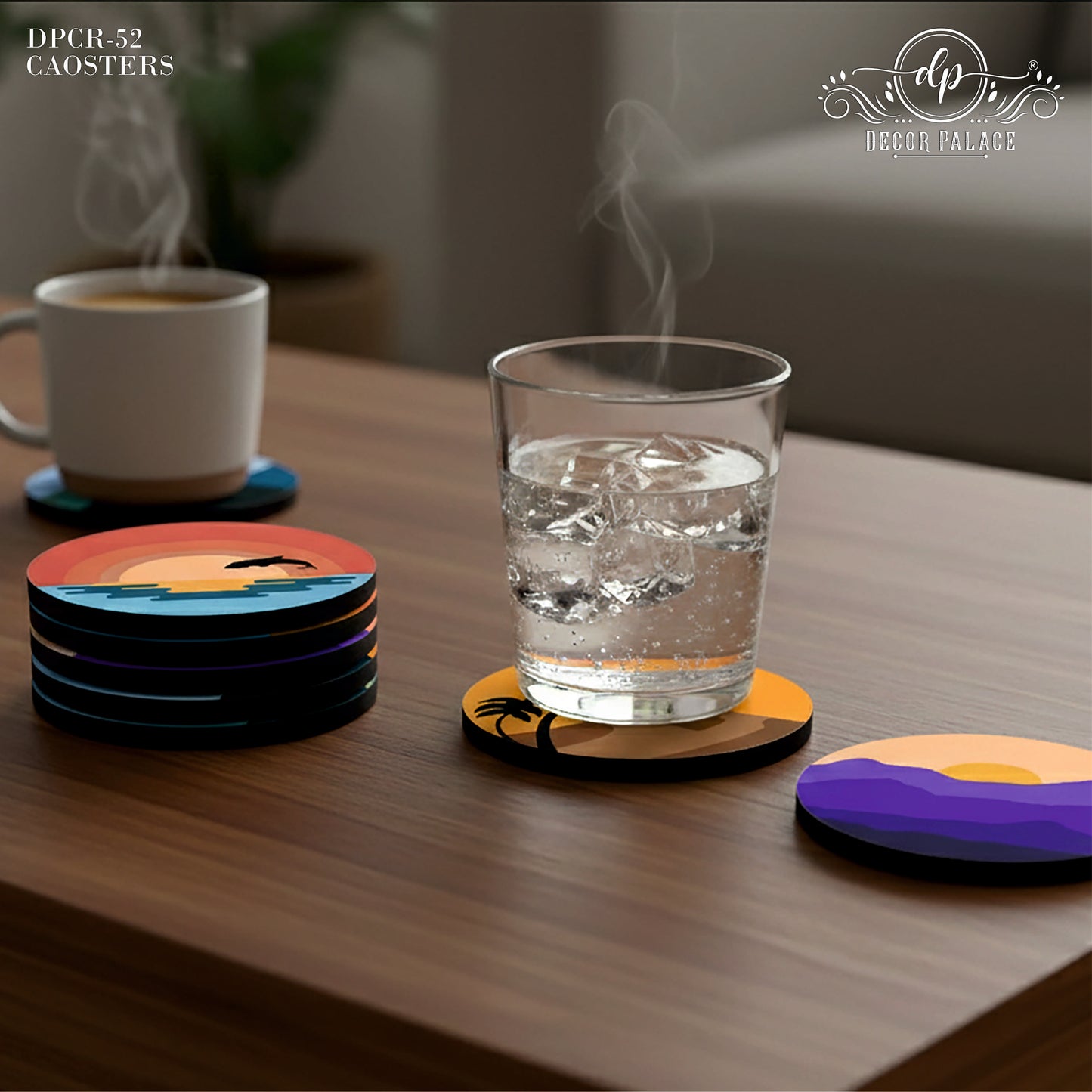 Contemporary Wooden Coasters Set of 6