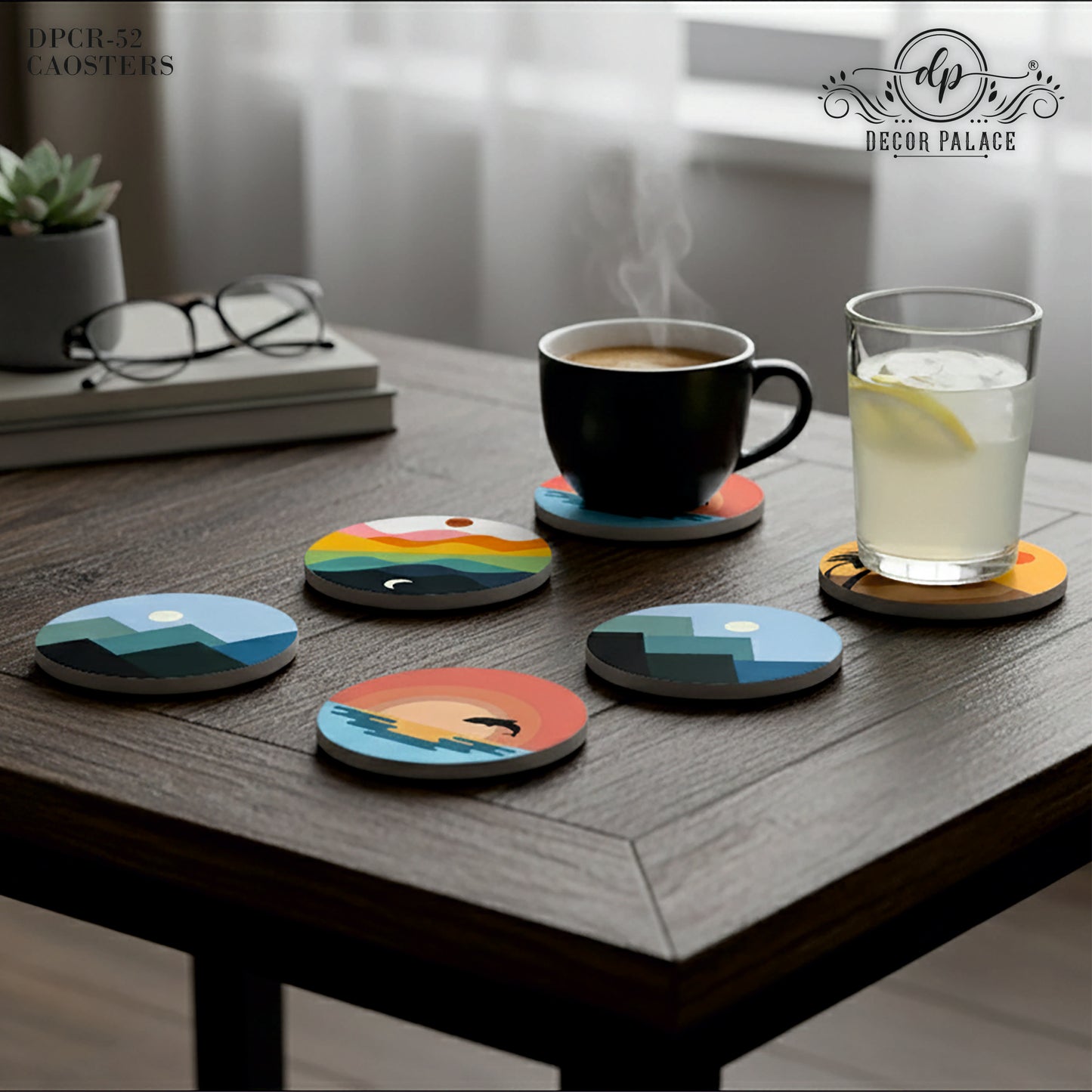Contemporary Wooden Coasters Set of 6