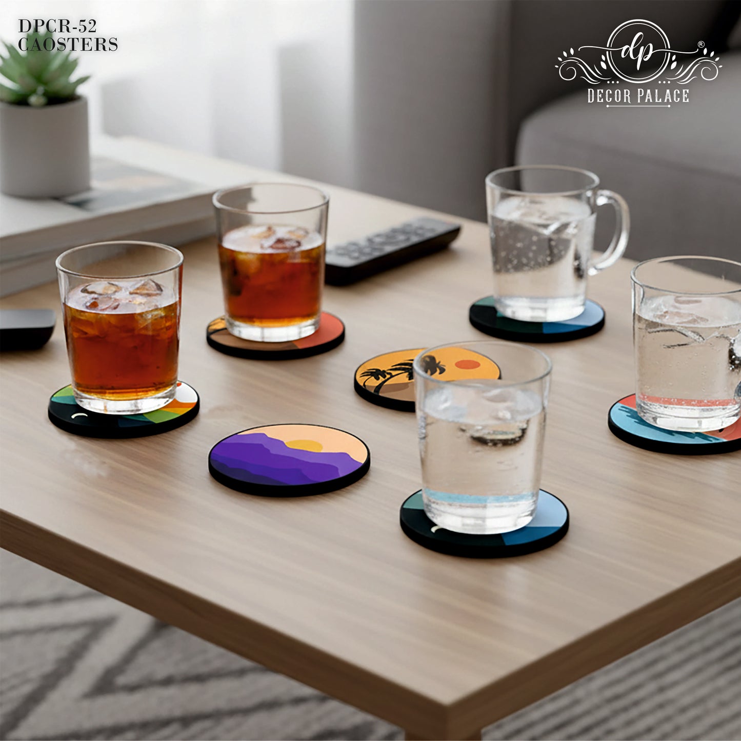 Contemporary Wooden Coasters Set of 6
