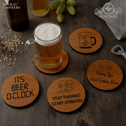 Bar Humor Wooden Coasters Set of 6